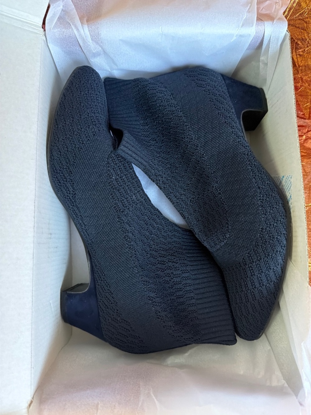 IMPO Gewel Midnight Blue Knit Ankle Boots Size 8M